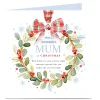 Best Personalised Christmas Card - Gingham Bow Wreath, Mum Premium Square|Christmas