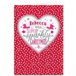 Sale Personalised Christmas Card - Super Sparkly Christmas