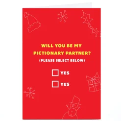 Card Factory Personalised Christmas Card - Pictionary Partner