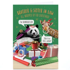 Card Factory Personalised Christmas Card - Funny Animals, Brother & Sister-in-Law