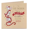 Card Factory Personalised Christmas Card - Three Mice With Tinsel