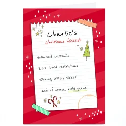 Personalised Christmas Card - Wishlist Funny|Christmas