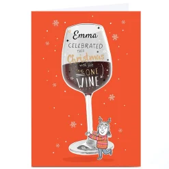 Best Personalised Christmas Card - Just The One Wine Funny|Christmas