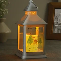 Card Factory Personalised Christmas Deer White LED Lantern