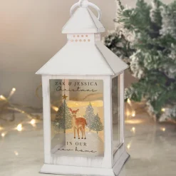 Card Factory Personalised Christmas Deer White LED Lantern