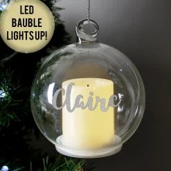 Card Factory Personalised Christmas LED Candle Bauble