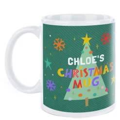 Kids Card Factory Personalised Christmas Mug - Christmas Tree and Bauble, Any Name
