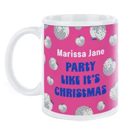 Hot Personalised Christmas Mug - Party Like It's Christmas Personalised Mugs|Mugs