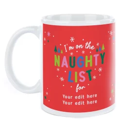 Discount Personalised Christmas Mug - Naughty List Kids Personalised Mugs|Mugs