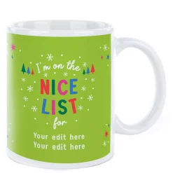 Discount Personalised Christmas Mug - Nice List Personalised Mugs|Mugs