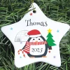 Hot Personalised Christmas Penguin Ceramic Star Decoration Christmas Gifts
