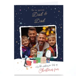 Card Factory Personalised Christmas Photo Card - Christmas Fun Photo Frame