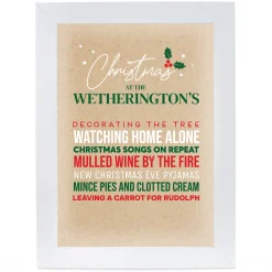 Online Personalised Christmas Print - Christmas Traditions Personalised Canvas & Wall Art|Photo Prints & Wall Art