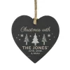 Hot Personalised Christmas Tree Slate Heart Decoration Personalised Canvas & Wall Art|Photo Prints & Wall Art