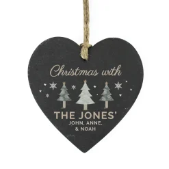 Hot Personalised Christmas Tree Slate Heart Decoration Personalised Canvas & Wall Art|Photo Prints & Wall Art
