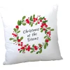 Card Factory Personalised Christmas Wreath Cushion - Family Name
