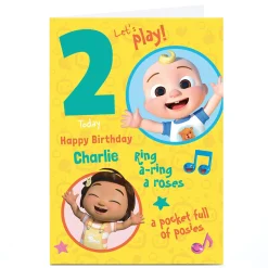 Discount Personalised CoComelon 2nd Birthday Card - Let's Play Kids For Son|For Grandson
