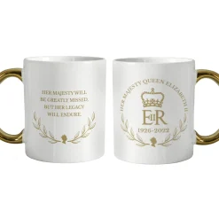 Card Factory Personalised Commemorative Queen Elizabeth II Gold Handle Mug
