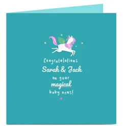 Card Factory Personalised Congratulations Card - Magical Baby News