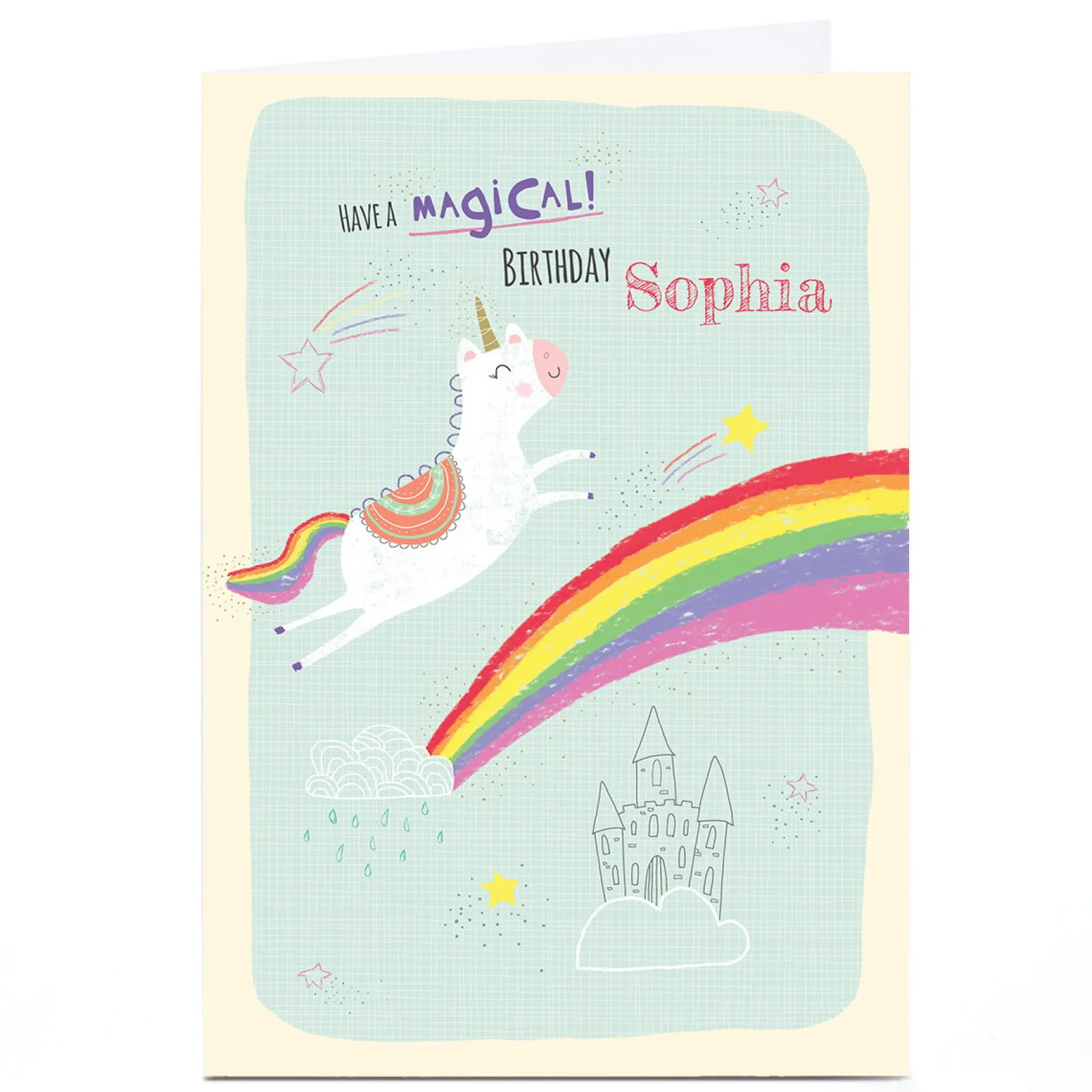 Kids Card Factory Personalised Cory Reid Birthday Card - Unicorn