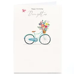 Card Factory Personalised Cory Reid Birthday Card - Floral Bike, Daughter