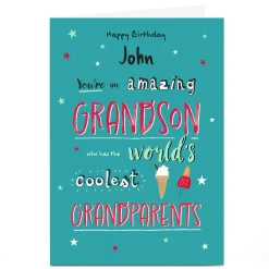 Kids Card Factory Personalised Cory Reid Birthday Card - Grandson From Coolest Grandparents
