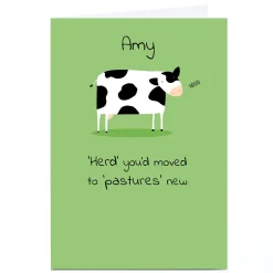 Card Factory Personalised Cory Reid Card - Herd You'd Moved