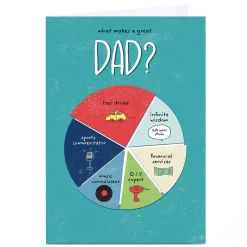 Personalised Cory Reid Father's Day Card - Great Dad Pie Chart, Dad Father's Day|Funny