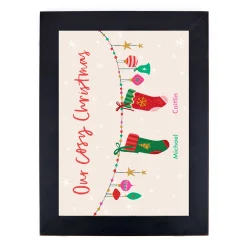 Card Factory Personalised Couple Christmas Print - 2 Stockings