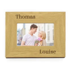 Card Factory Personalised Couples Oak Finish Photo Frame