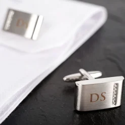 Sale Personalised Cufflinks with Crystal Detail Personalised Jewellery And Keepsakes|Jewellery & Keepsakes
