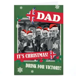 Discount Personalised Dad's Army Christmas Card - Drink For Victory! Green Tv & Film|Christmas