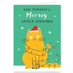 Sale Personalised Dalia Clark Christmas Card - Meowy Christmas