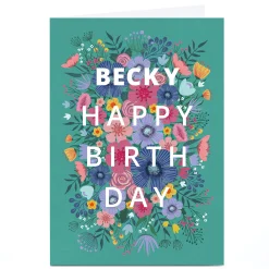 Best Personalised Dalia Clark Birthday Card - Green Floral For Friend|Female Friend
