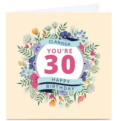 Card Factory Personalised Dalia Clark Birthday Card - Floral Editable Age