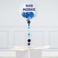 Card Factory Personalised Deep Blue Mini Filled Bubble Balloon - Delivered Inflated!