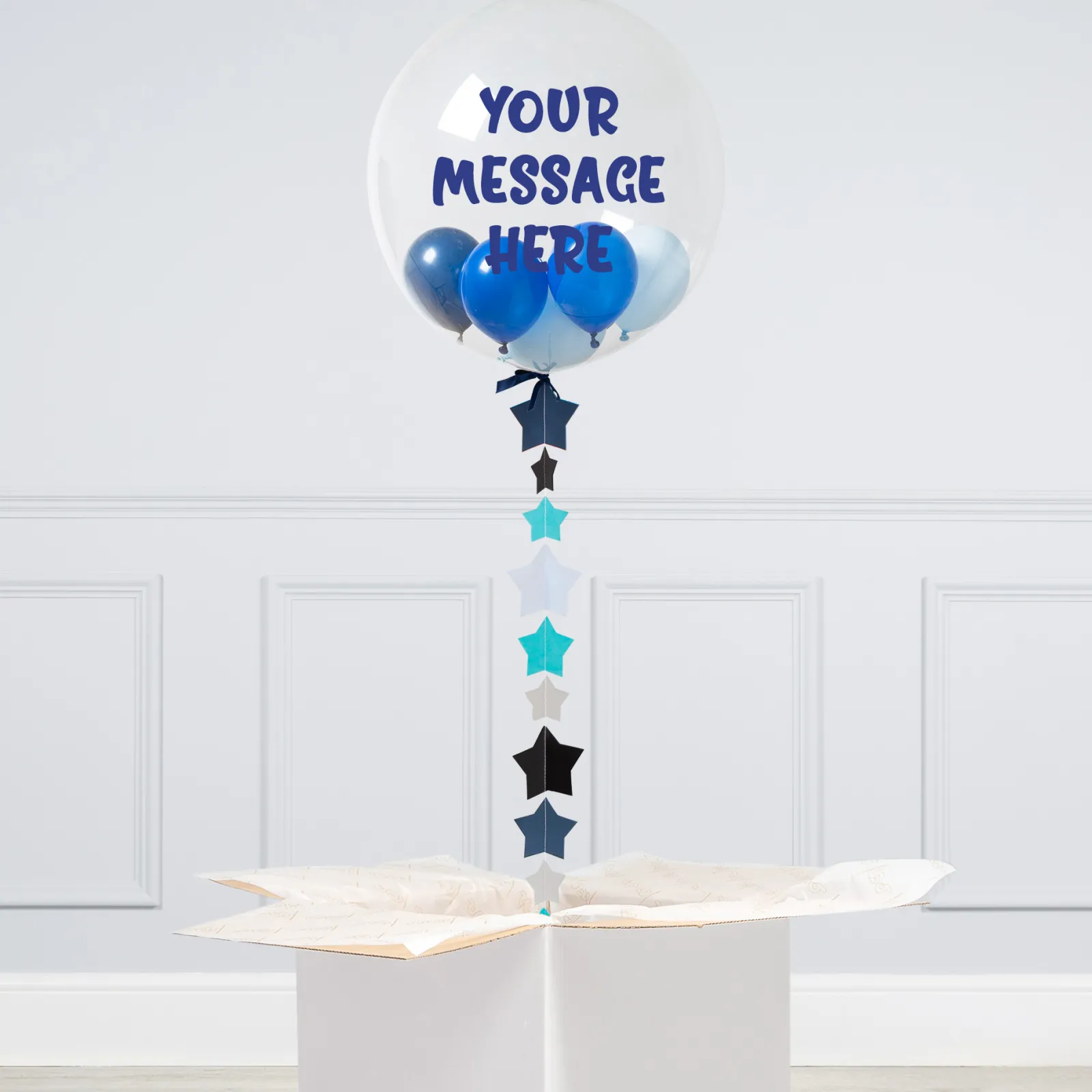 Card Factory Personalised Deep Blue Mini Filled Bubble Balloon - Delivered Inflated!