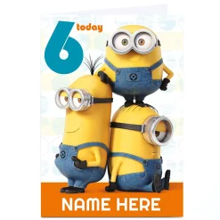 Kids Card Factory Personalised Despicable Me Card - Minion Age 6