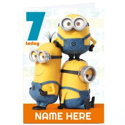 Kids Card Factory Personalised Despicable Me Card - Minion Age 7