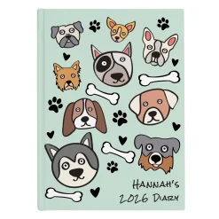 Kids Card Factory Personalised Diary - Dogs