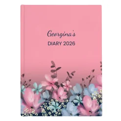 Discount Personalised Diary - Pink Floral, Any Name Personalised Calendars And Diaries|Notebooks & Stationery