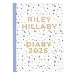 Best Personalised Diary - White with Blue Speckles Personalised Calendars And Diaries|Calendars & Diaries