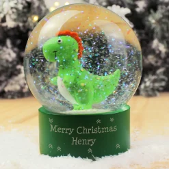 Kids Card Factory Personalised Dinosaur Snow Globe