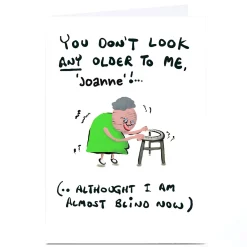 Discount Personalised Do Something David Birthday Card - Almost Blind Funny|Birthday