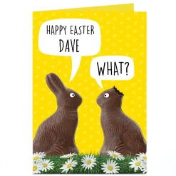 Personalised Easter Card - Chocolate Bunnies Funny|Birthday