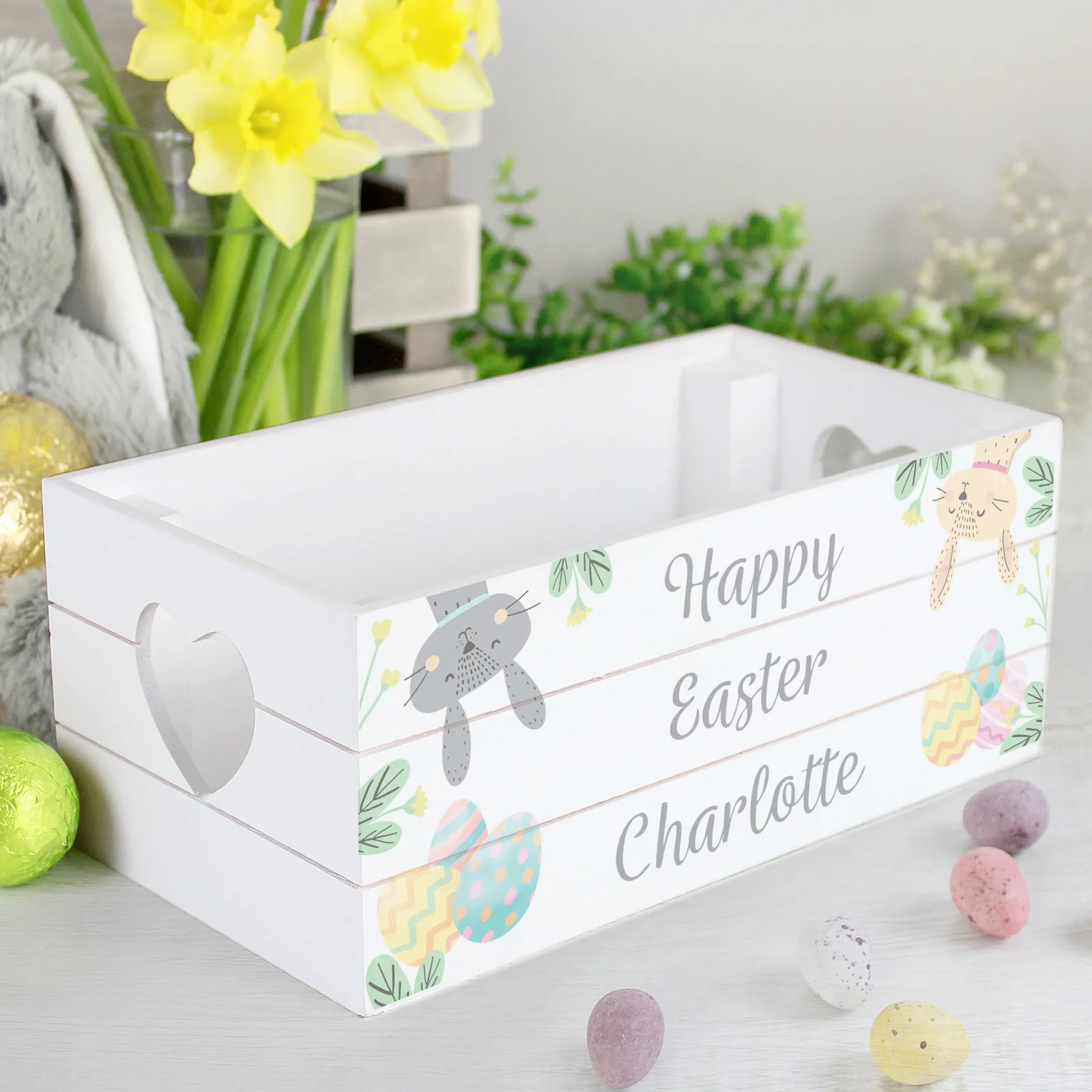 Kids Card Factory Personalised Easter Egg Hunt Small Wooden Crate