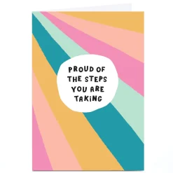 Card Factory Personalised Ebony Newton Card - Proud Steps