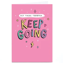 Card Factory Personalised Ebony Newton Card - Keep Going