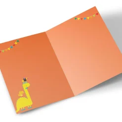 Kids Card Factory Personalised Editable Age Birthday Card - Dinosaur Party