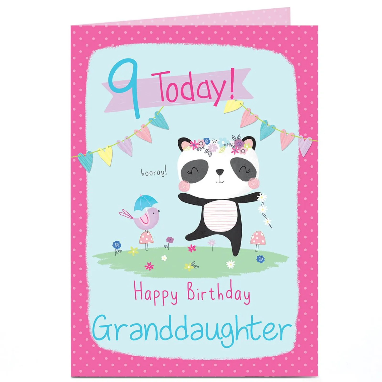Kids Card Factory Personalised Editable Age Birthday Card - Happy Panda